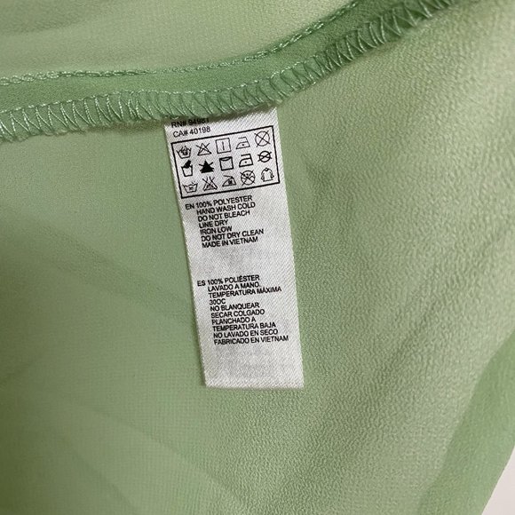 Green chiffon top, Size medium - Picture 4 of 4